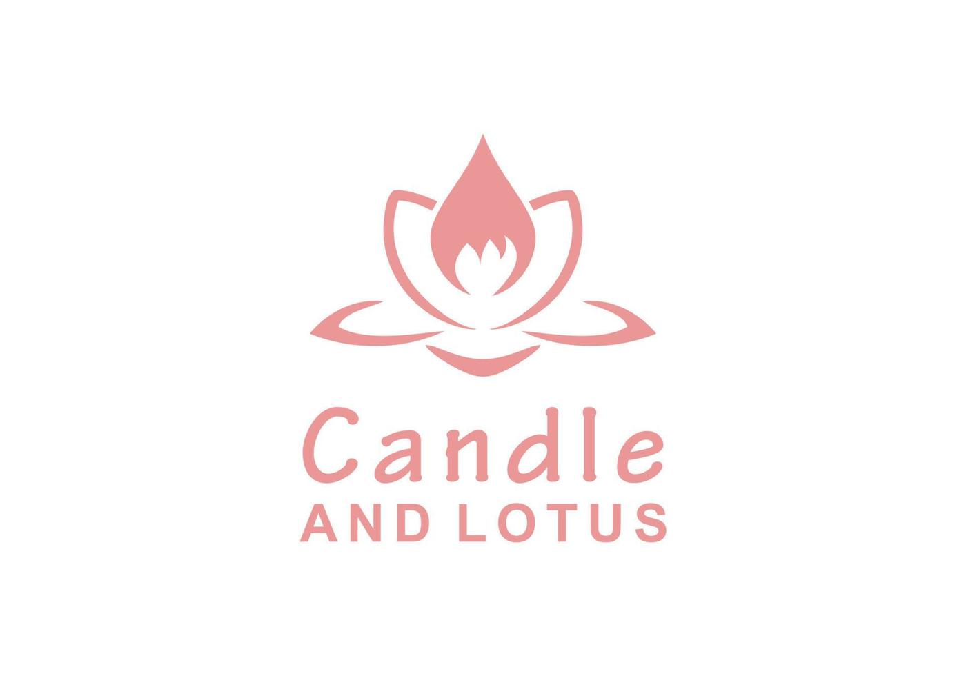 kaars en lotus symbool pictogram logo ontwerpsjabloon vector