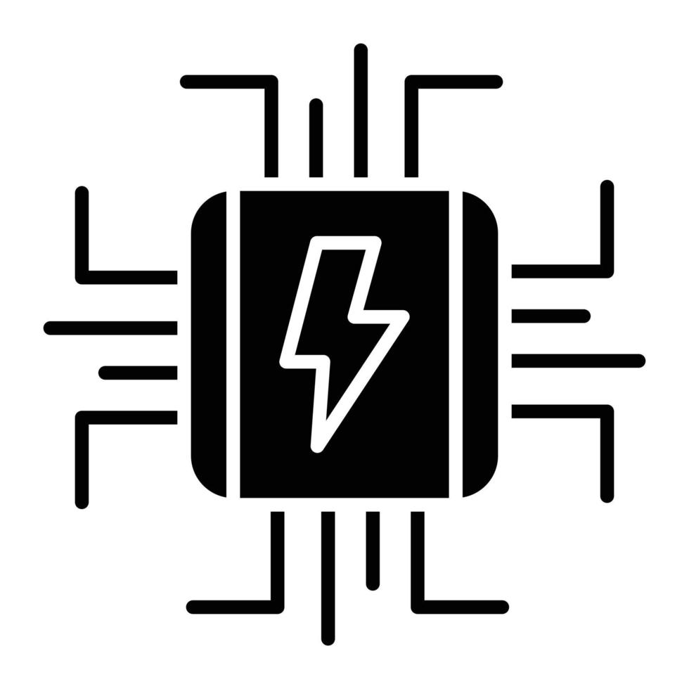 glyph-pictogram van het energiesysteem vector