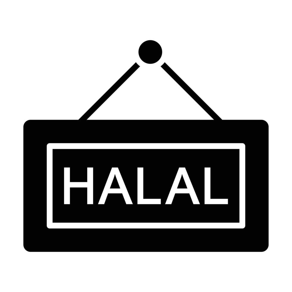 halal glyph-pictogram vector