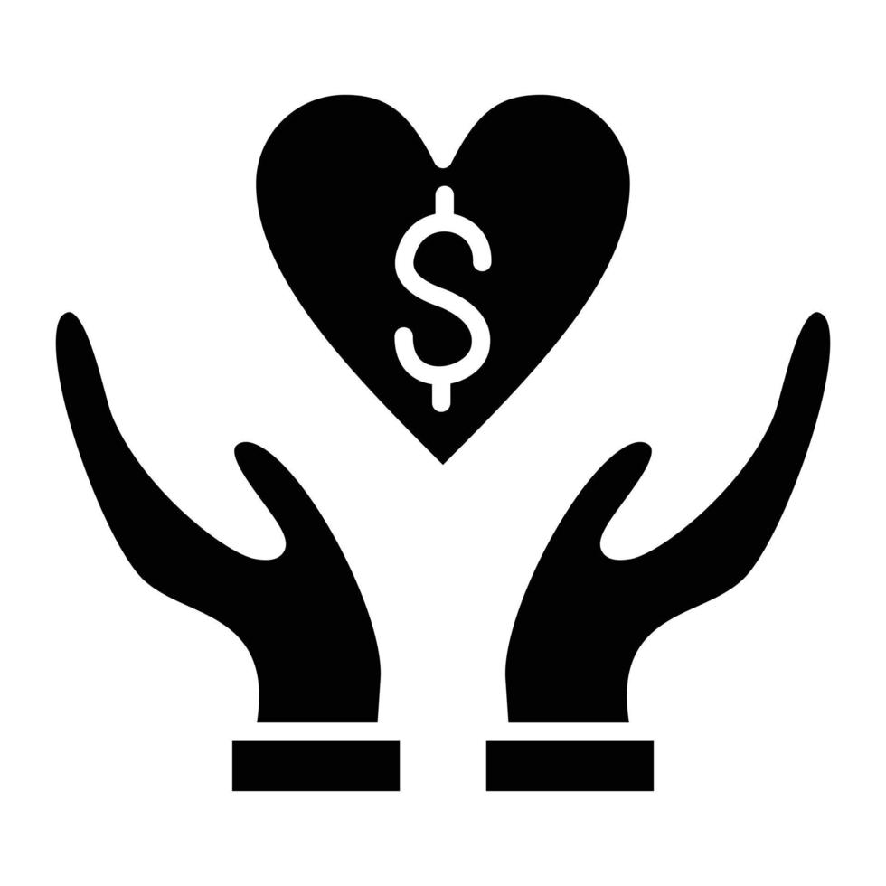 glyph-pictogram voor non-profitorganisatie vector