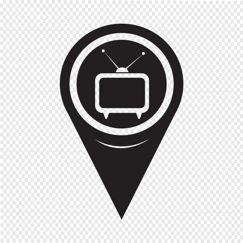 Kaartaanwijzer Tv-pictogram vector