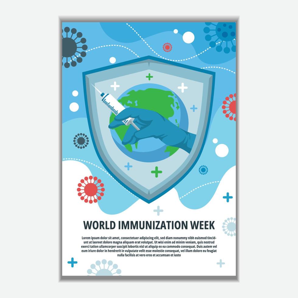 wereld immunisatie week poster vector