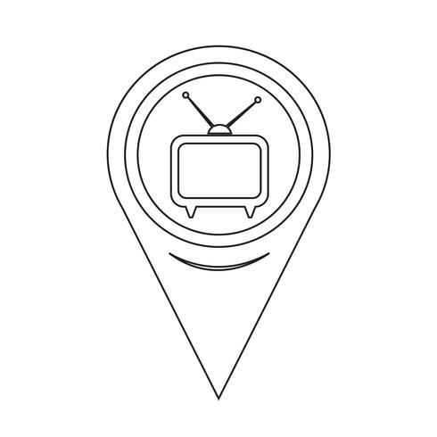 Kaartaanwijzer Tv-pictogram vector