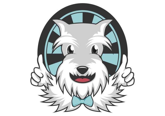 baard hond mascotte vectorillustratie vector