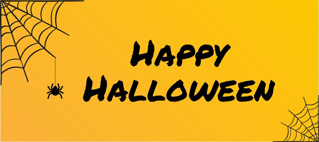 Vector Illustratie van Halloween op gele achtergrond.