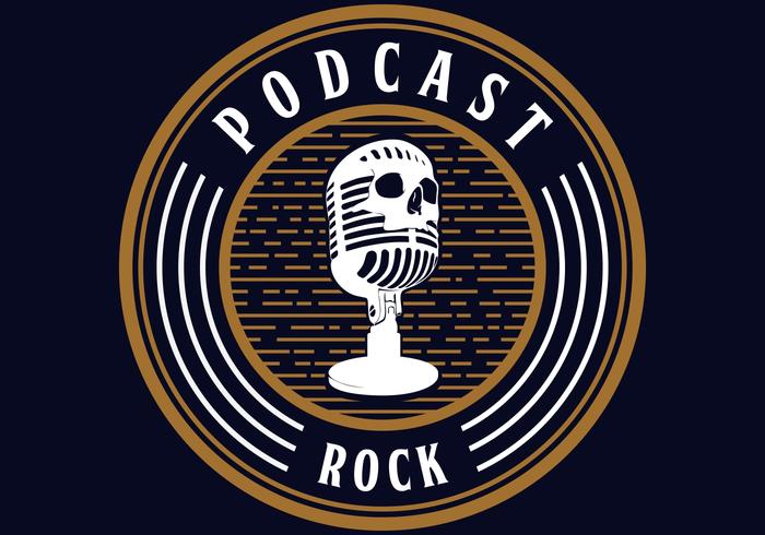 microfoon schedel podcast rock vector