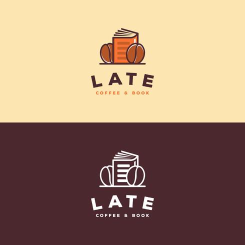 Koffie boek logo vector