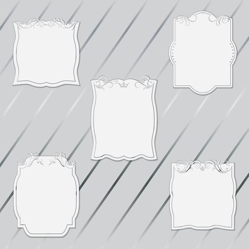 Set frames met verschillende vormen uitgesneden decoratief patroon. vector