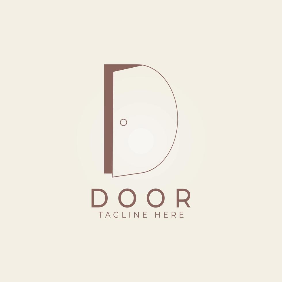 letter d deur logo creatieve kunst vector illustratie ontwerp