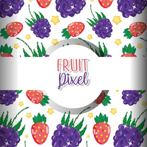 Fruit pixel achtergrond vector