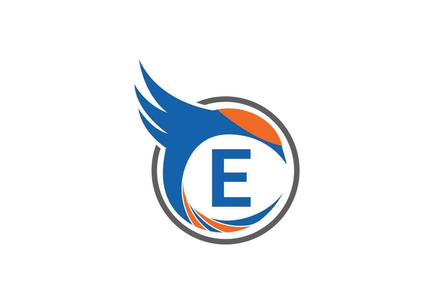 dit is een letter e afgerond logo-ontwerp vector