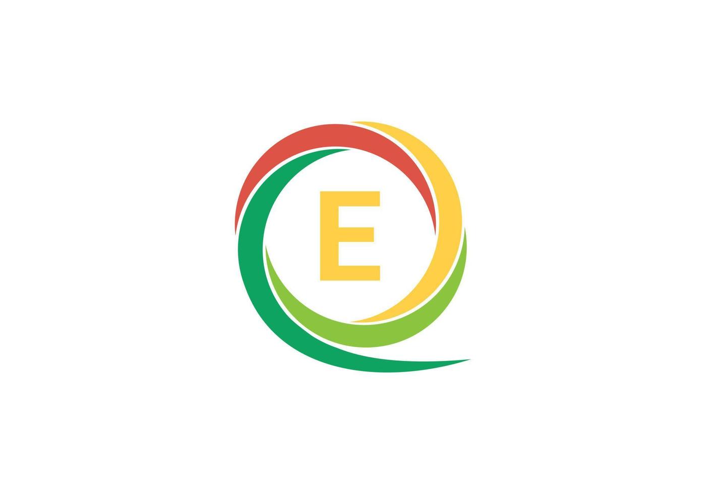 dit is een letter e afgerond logo-ontwerp vector