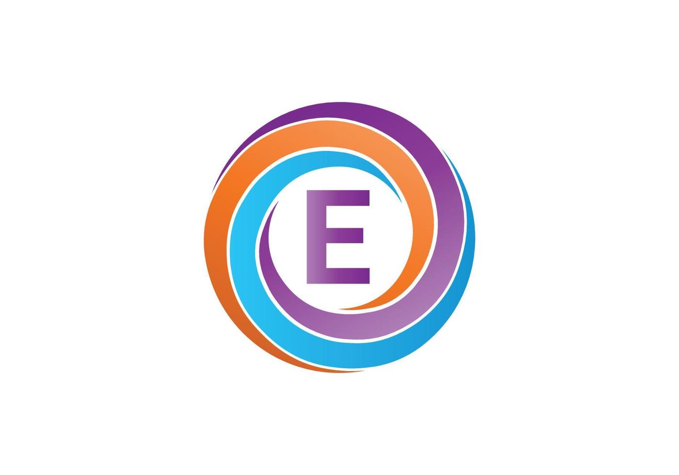 dit is een letter e afgerond logo-ontwerp vector