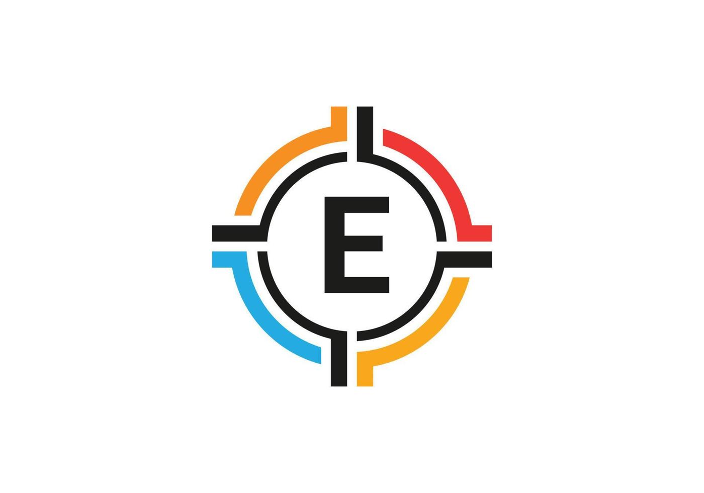 dit is een letter e afgerond logo-ontwerp vector
