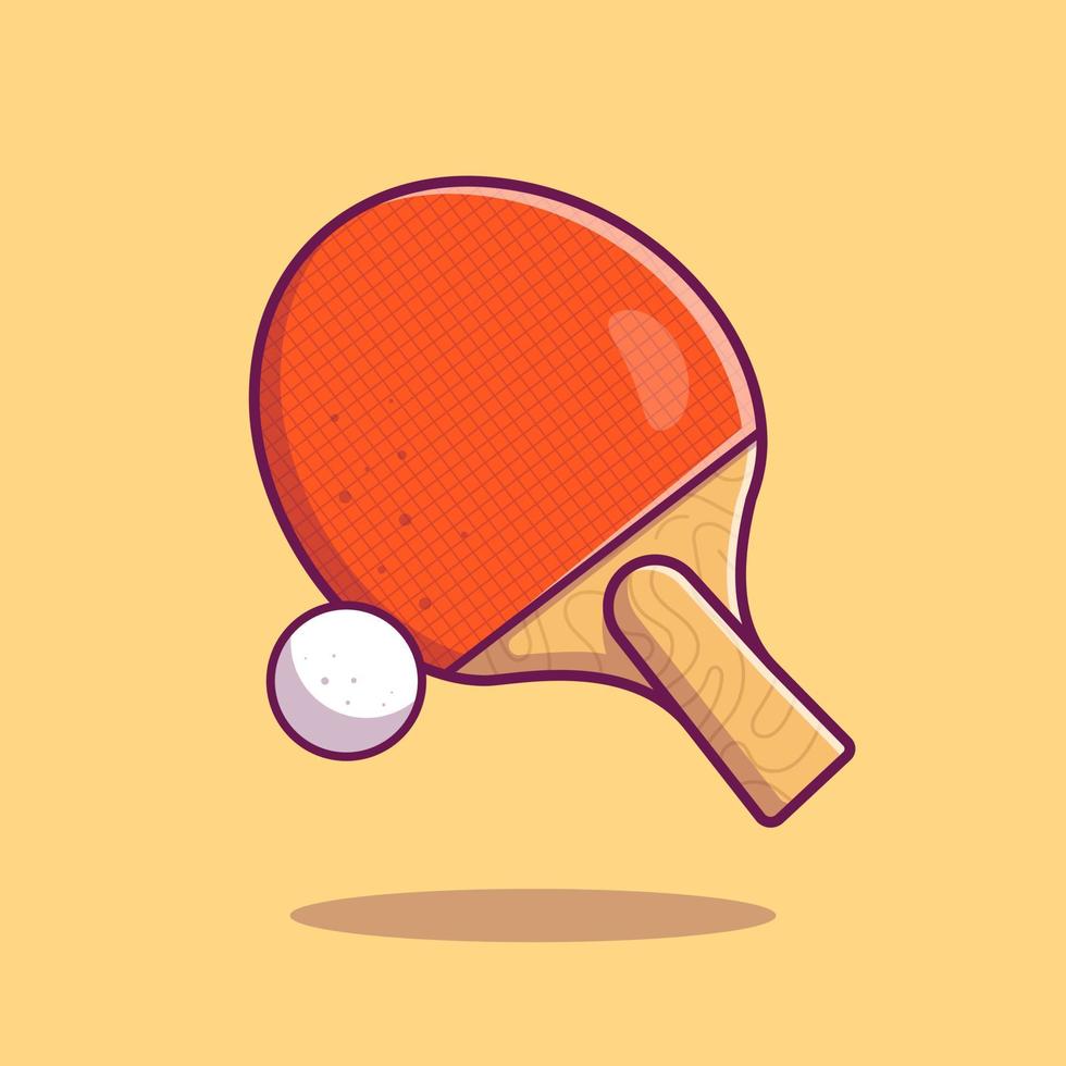 ping pong met tafeltennis bal cartoon vector pictogram illustratie. sport object pictogram concept geïsoleerde premium vector. platte cartoonstijl