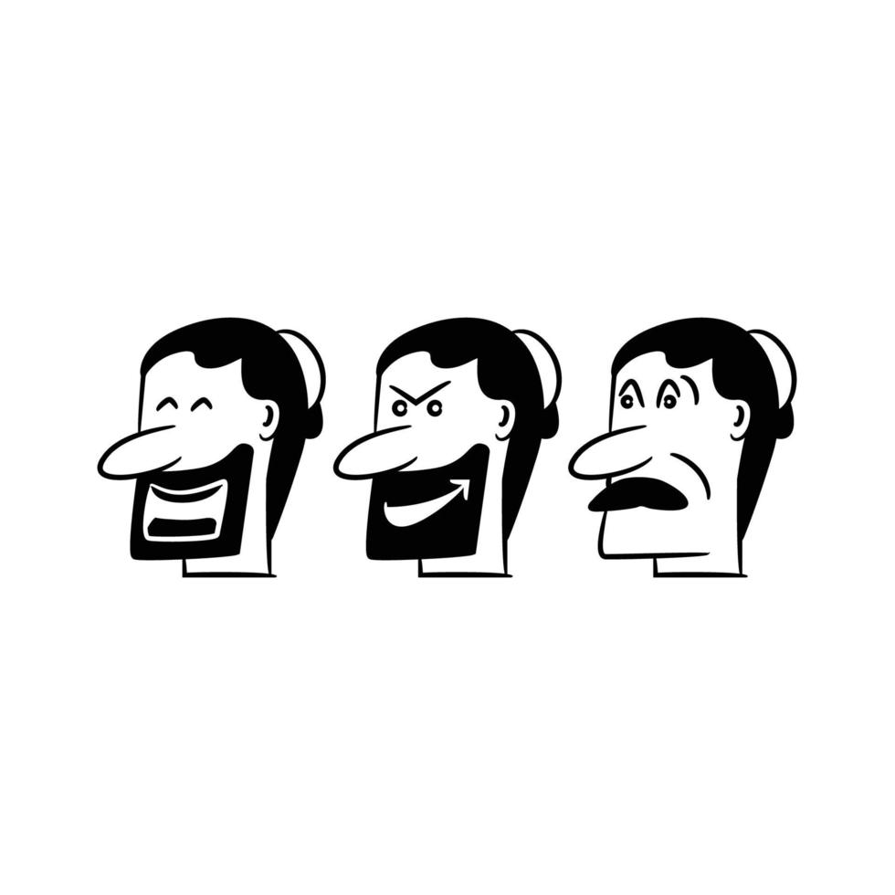 cartoon komische gezicht avatars vector