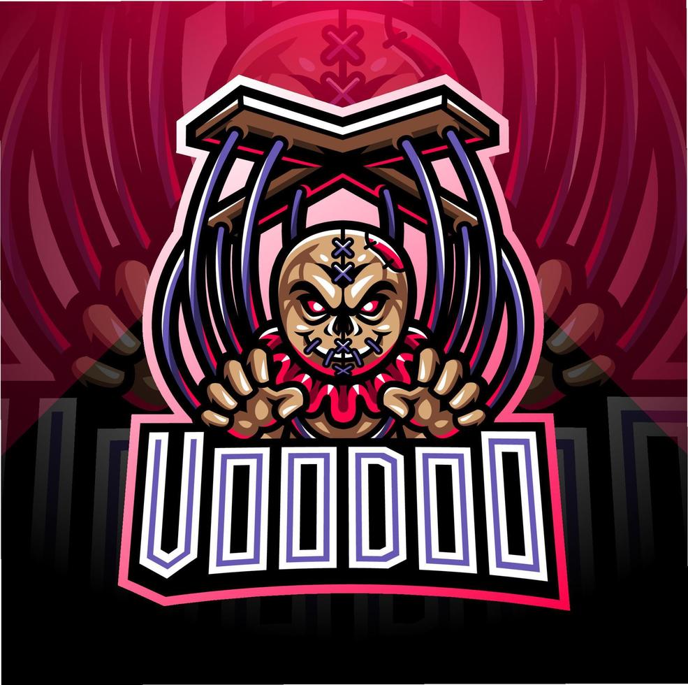 voodoo esport mascotte logo ontwerp vector