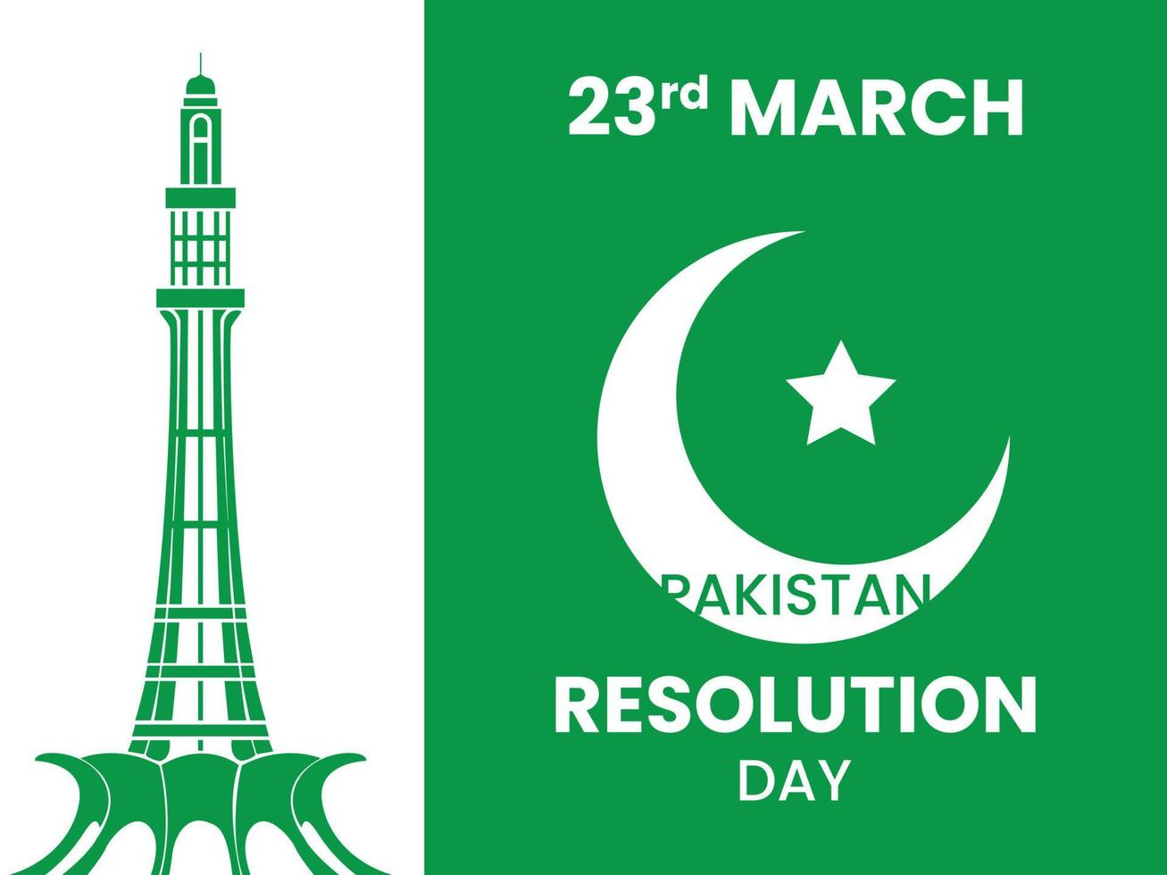 23 maart pakistan resolutie dag post vector