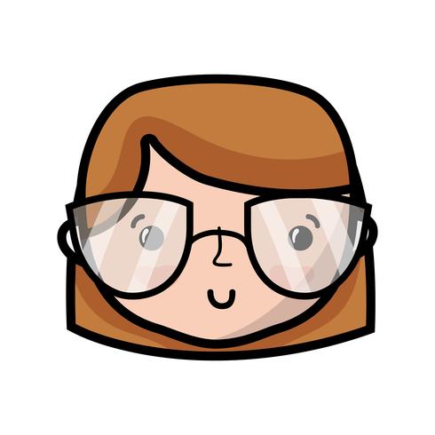 avatar vrouw hoofd met kapsel ontwerp vector