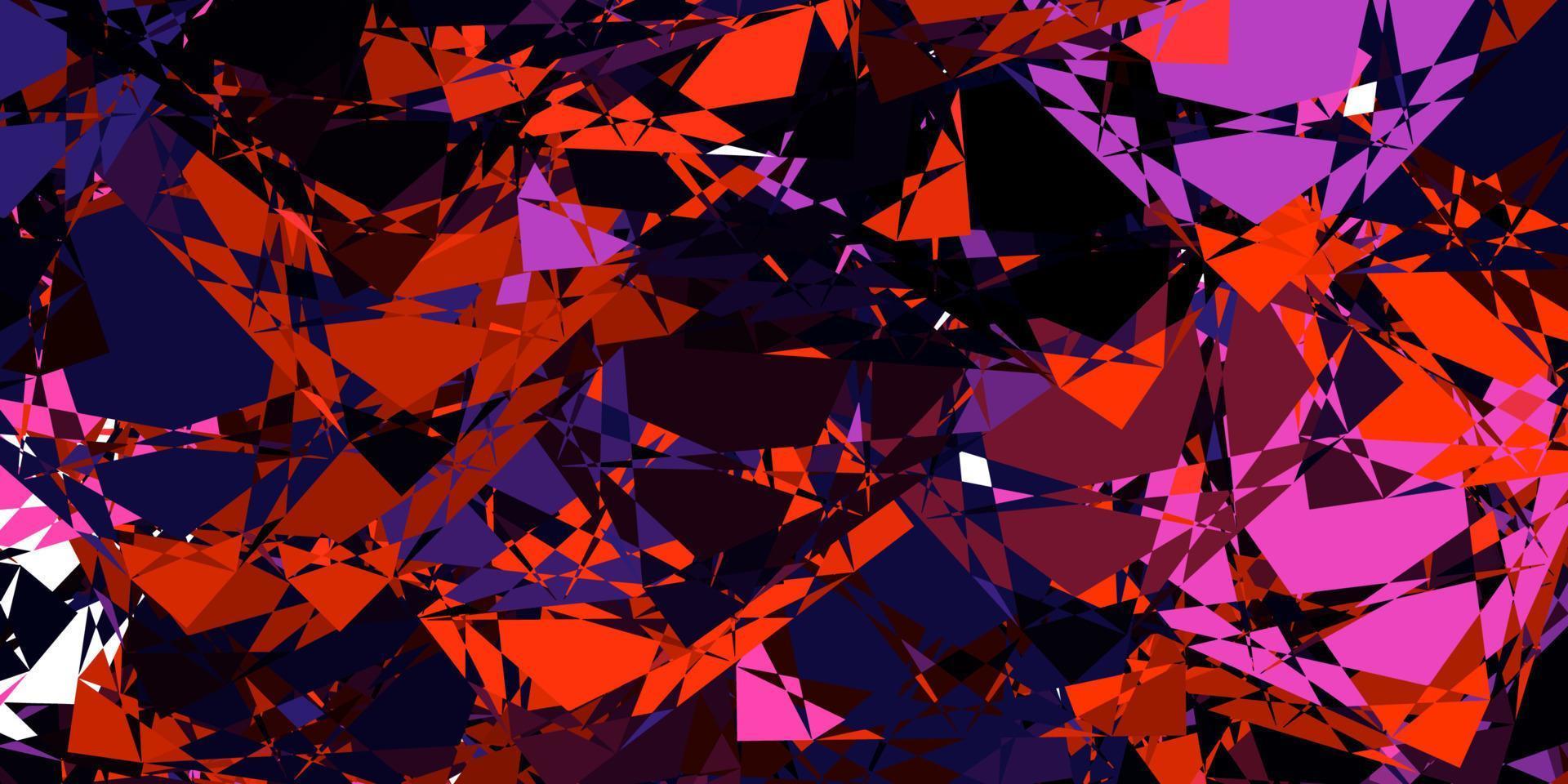 donkerroze, rode vectorachtergrond met veelhoekige vormen. vector