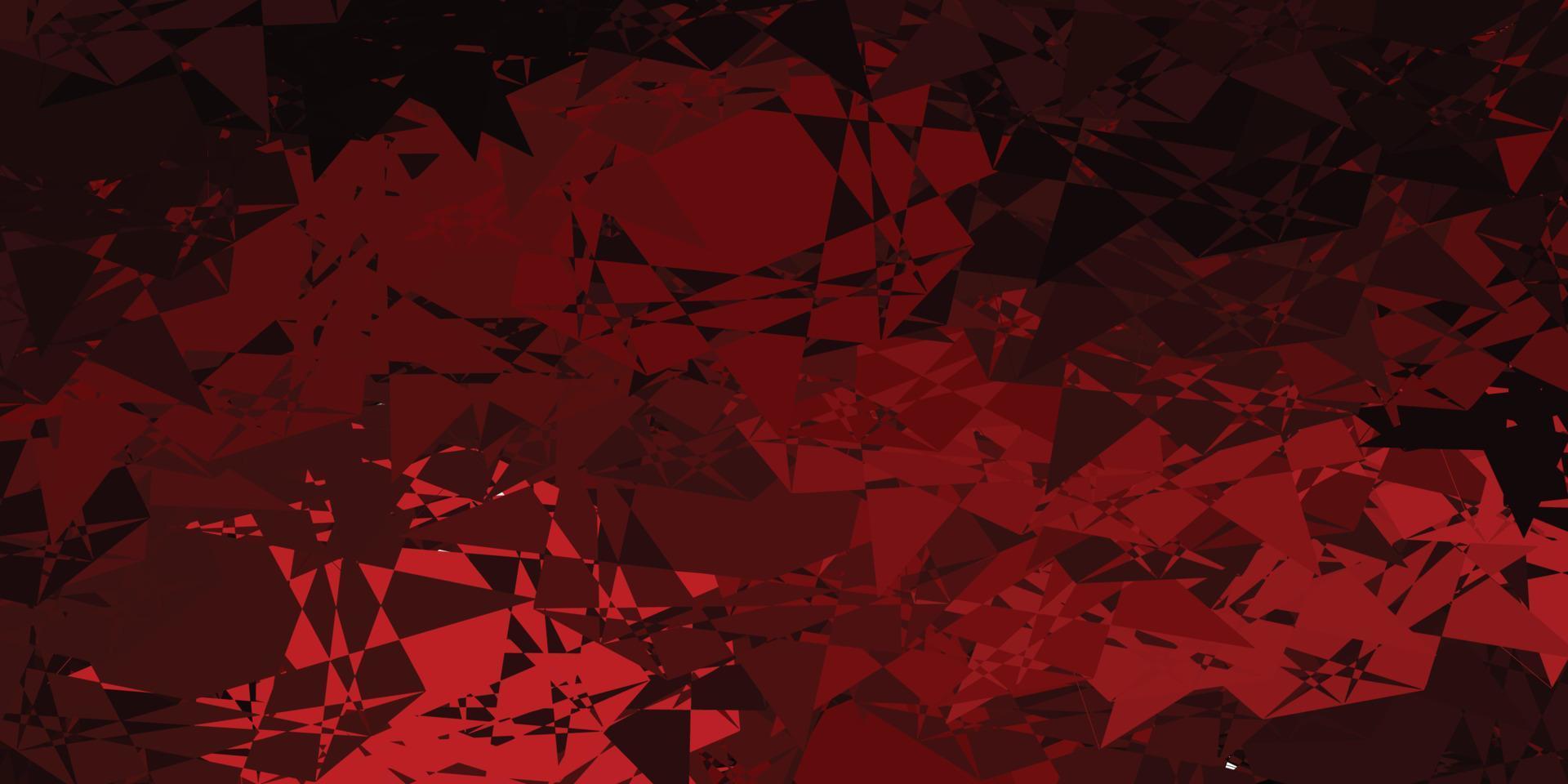 donkerroze, rode vectortextuur met willekeurige driehoeken. vector
