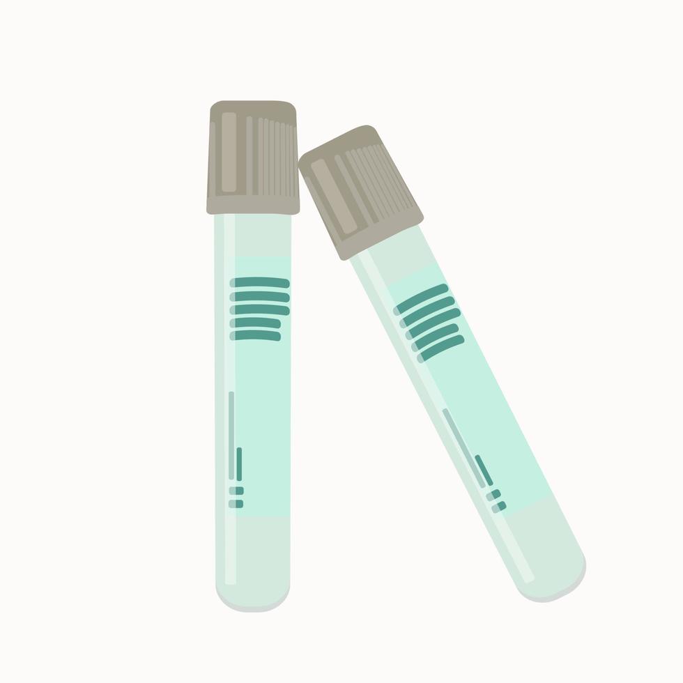 reageerbuisjes met schroefdoppen voor analyse. vector