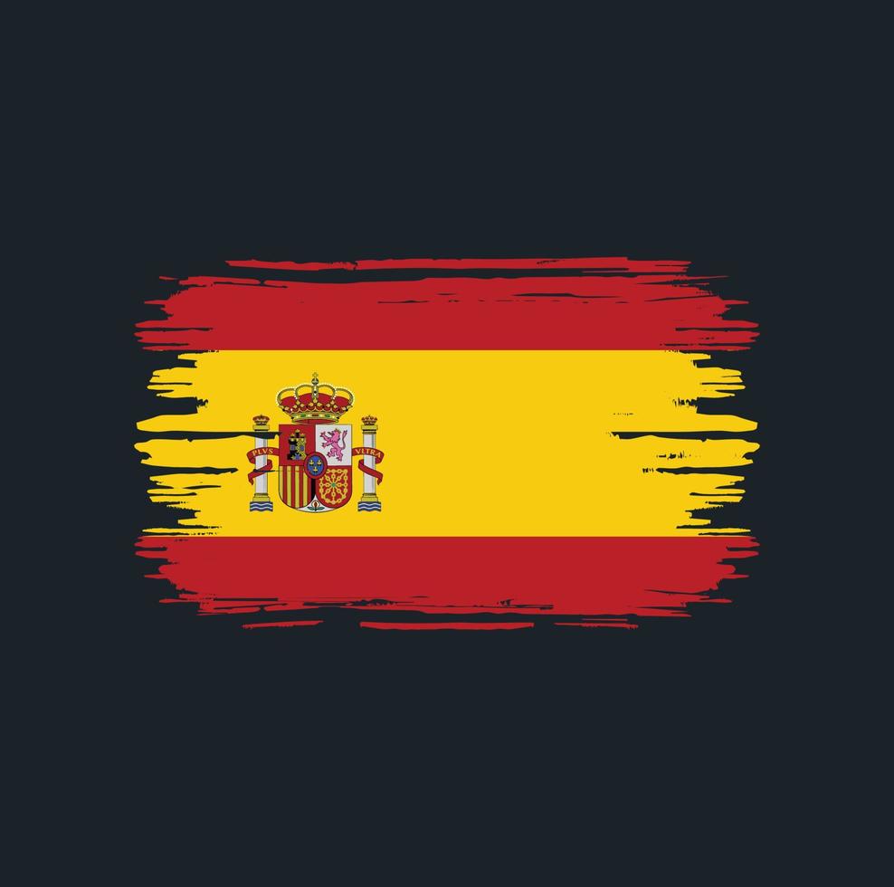 spanje vlag borstel. nationale vlag vector