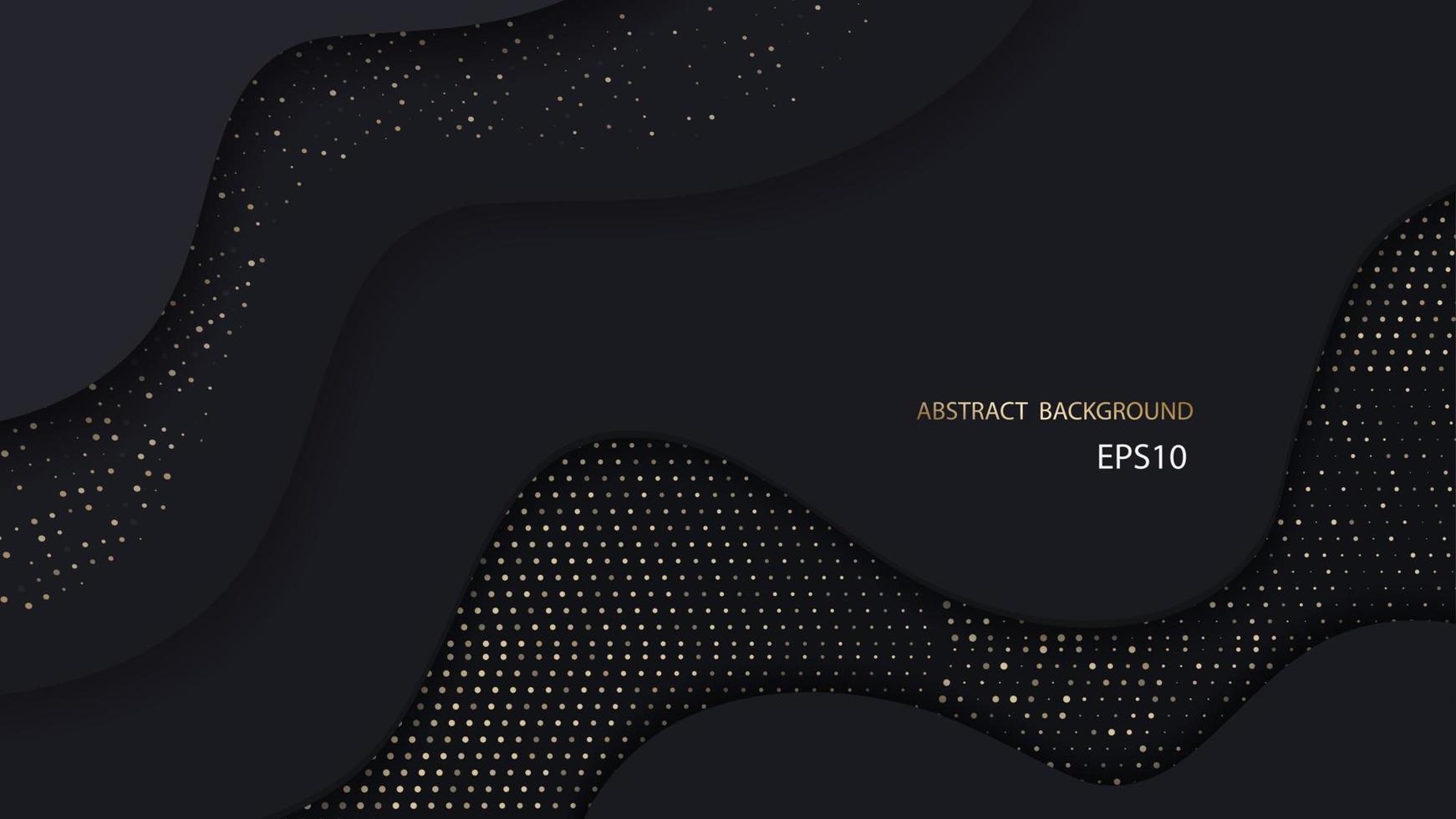 abstracte zwarte en gouden luxe curve op zwarte metalen textuur. luxe futuristische achtergrond. vector illustratie