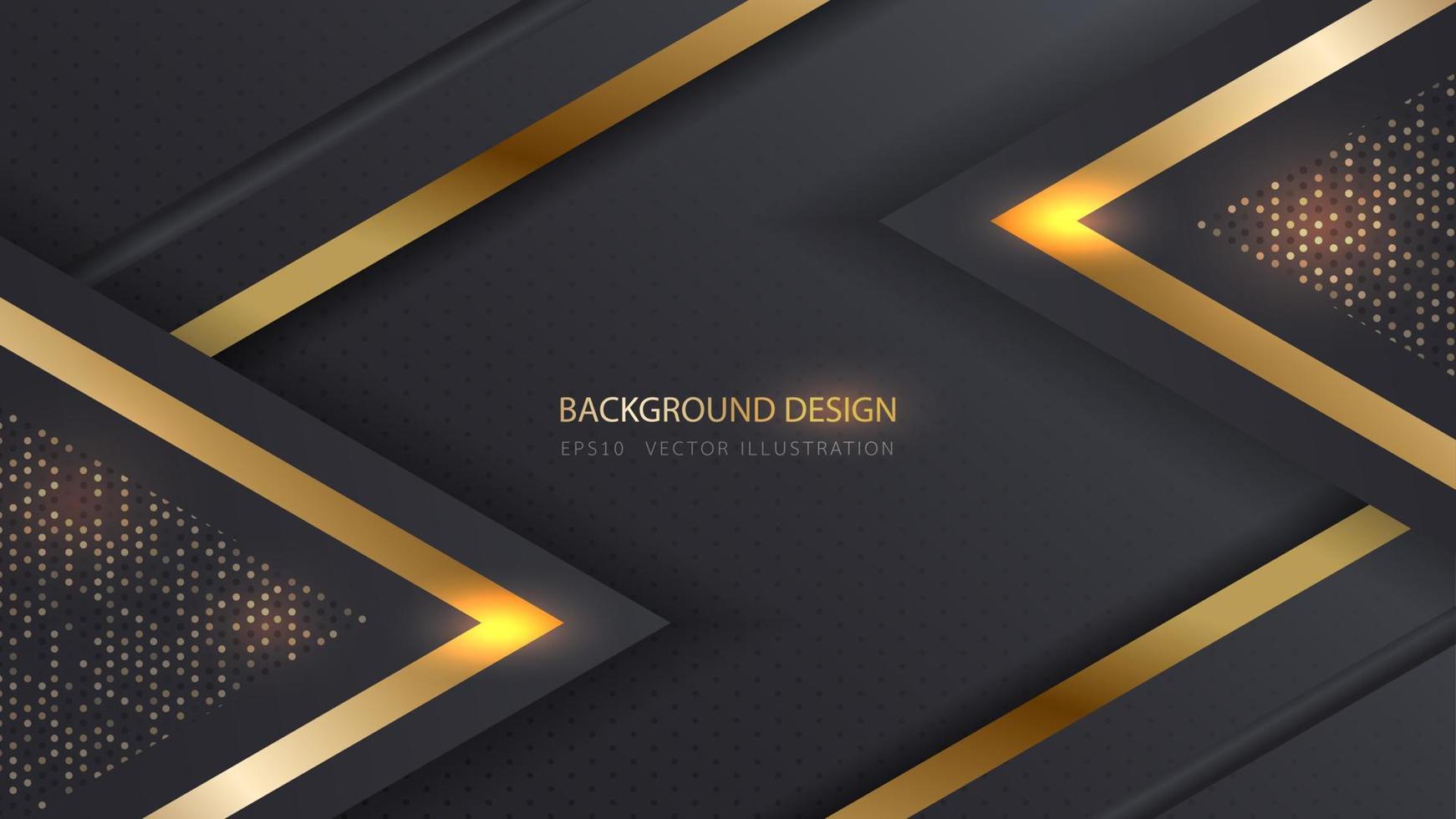 abstracte zwarte en gouden luxe op zwarte metalen textuur. luxe futuristische achtergrond. vector illustratie