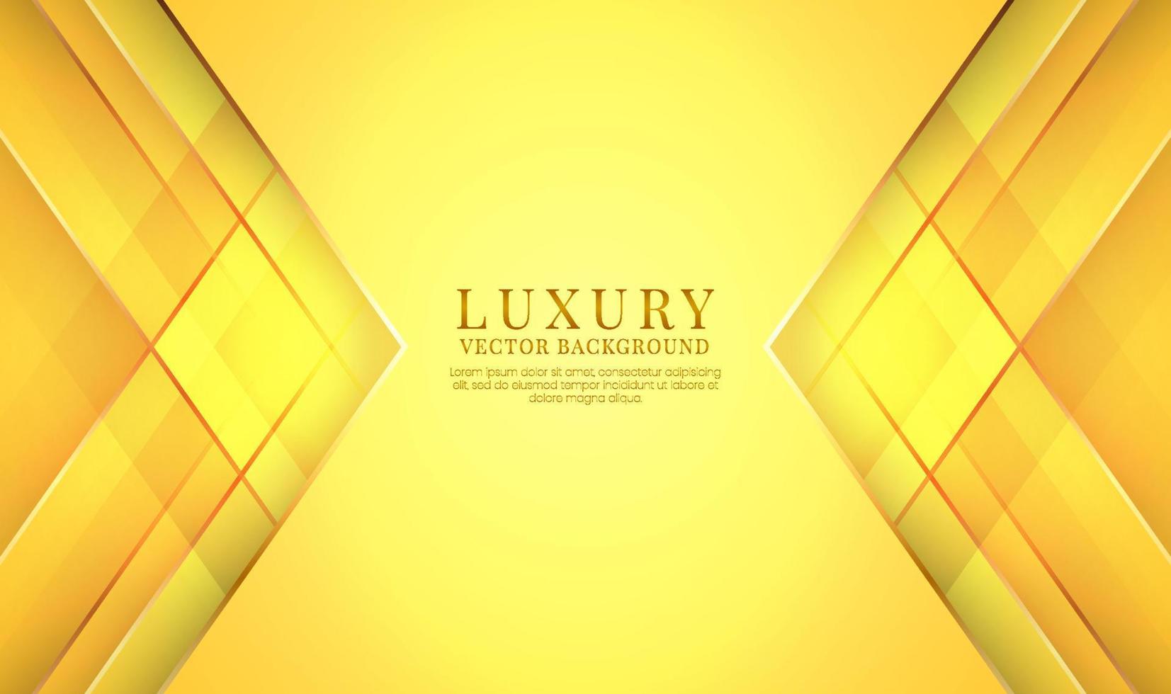 3D gele luxe abstracte achtergrond overlap laag op heldere ruimte met gouden lijn effect decoratie. grafisch ontwerp toekomstig stijlconcept voor flyer, banner, omslag, brochure, kaart of bestemmingspagina vector