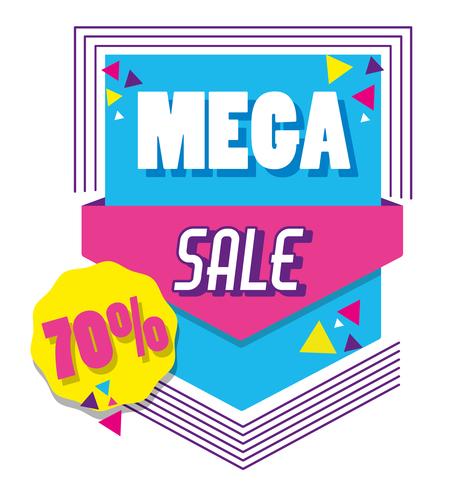 Mega verkoop memphis stijl poster vector