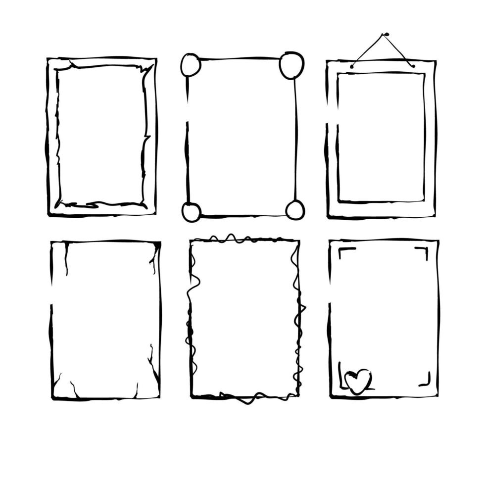 handgetekende doodle frame collectie vector