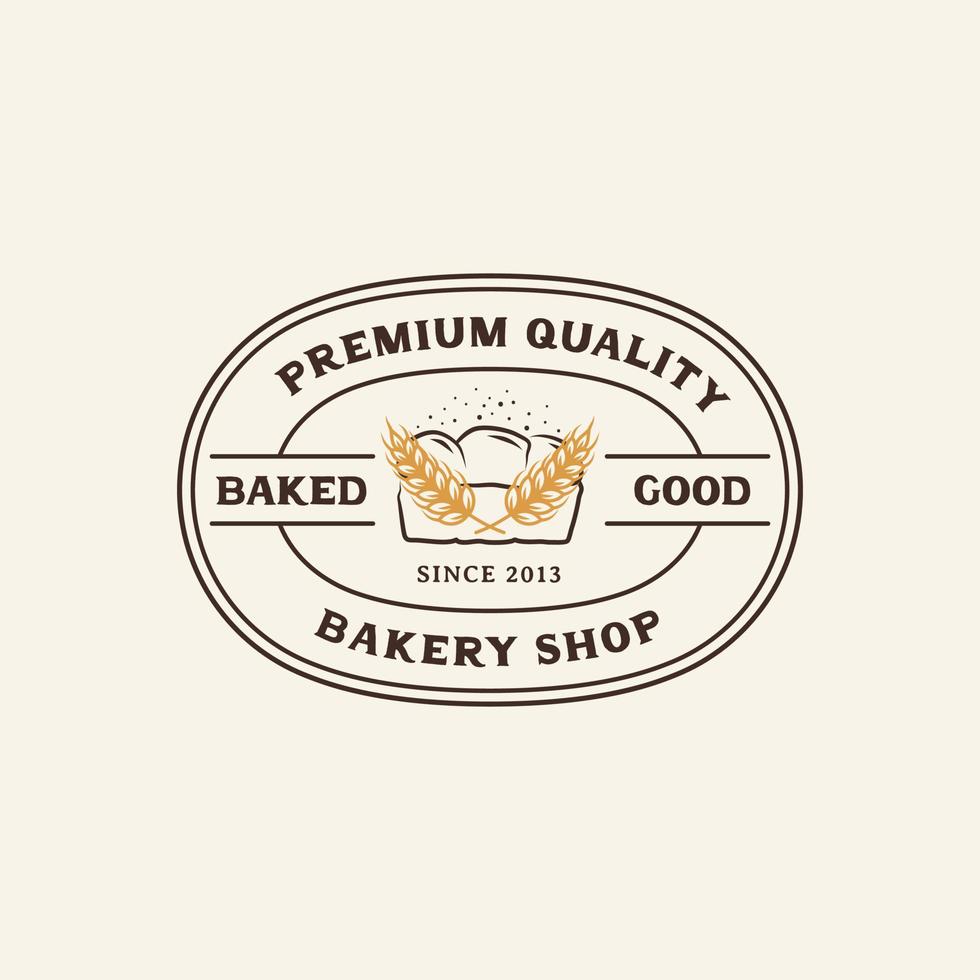 hand getekend vintage bakkerij winkel logo label vector