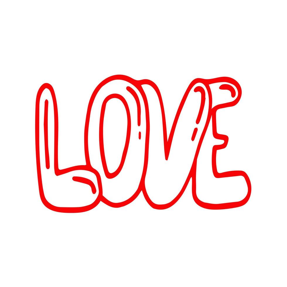 hou van tekst hand getrokken doodle. , Scandinavisch, minimalisme. kaart, pictogram, sticker liefde bruiloft valentijn dag belettering romantiek vector