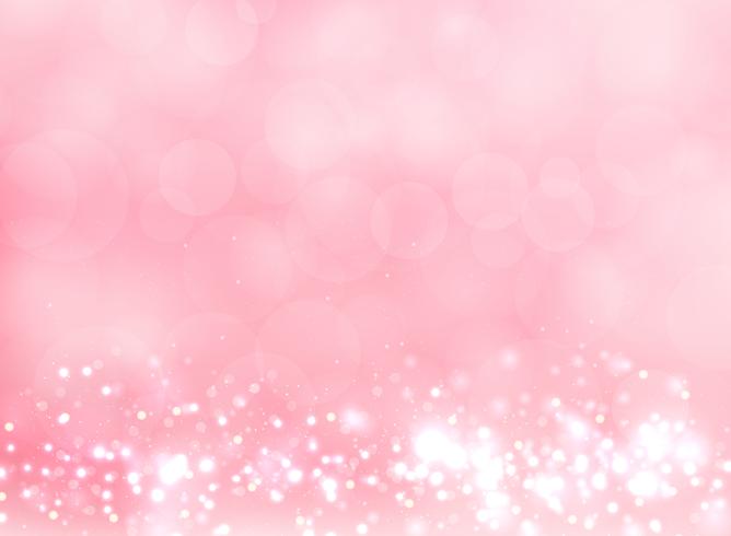 Abstracte roze wazig lichte achtergrond met bokeh en glitter effect. vector