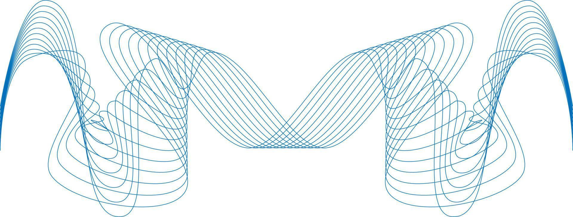 abstract golfelement voor ontwerp. digitale frequentietrack-equalizer. gestileerde lijn kunst achtergrond. vectorillustratie. golf met lijnen die zijn gemaakt met het gereedschap Overvloeien. gebogen golvende lijn, gladde streep. vector