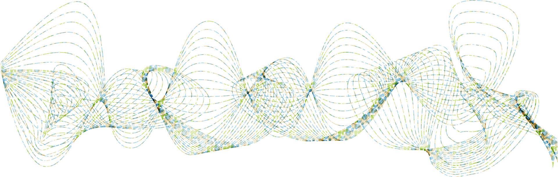 abstract golfelement voor ontwerp. digitale frequentietrack-equalizer. gestileerde lijn kunst achtergrond. vectorillustratie. golf met lijnen die zijn gemaakt met het gereedschap Overvloeien. gebogen golvende lijn, gladde streep. vector