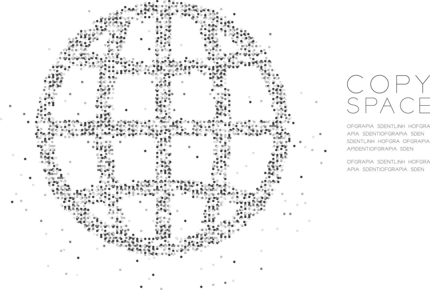 abstracte geometrische cirkel stip molecuul deeltje netwerk pictogram vorm, vr technologie internet concept ontwerp zwarte kleur illustratie geïsoleerd op een witte achtergrond met kopie ruimte vector