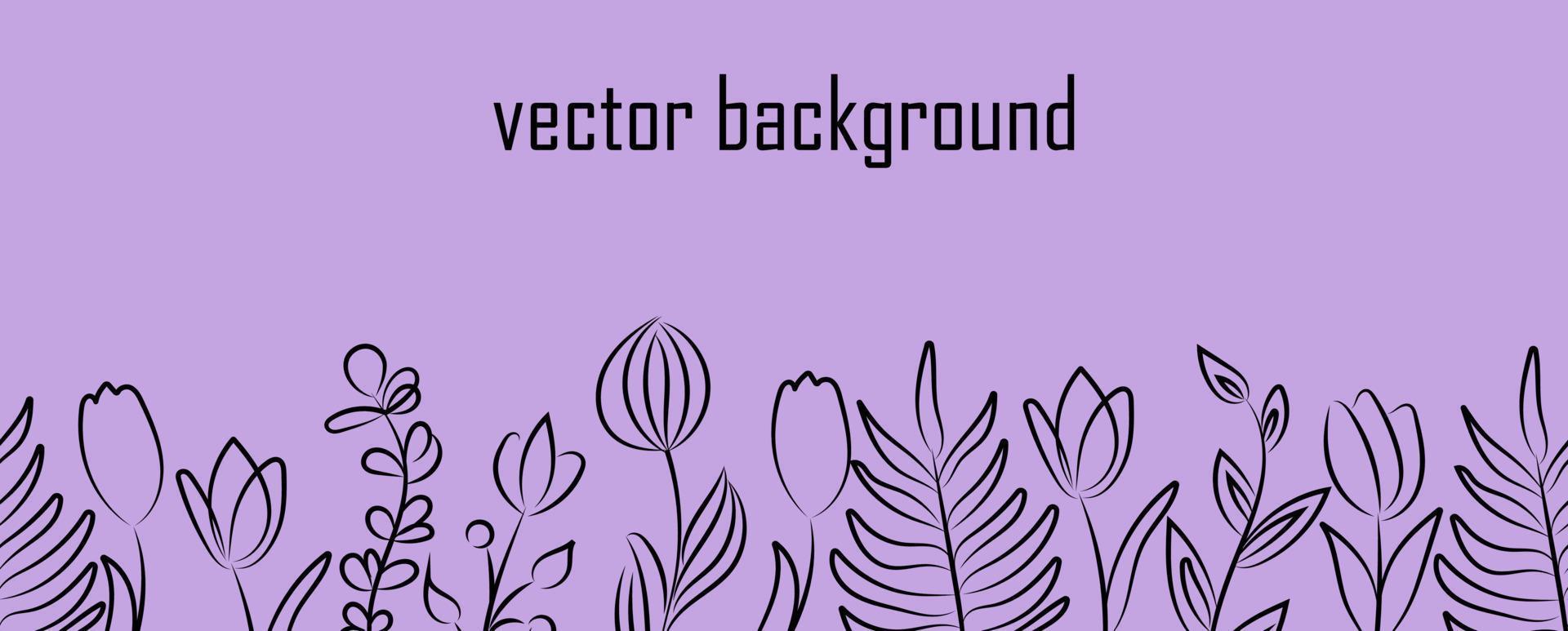 vector lineaire abstracte banner. behang in minimalistische stijl voor lente en zomer met botanische bladeren en bloemen, organische vormen. voor poster, poster, achtergrond, ansichtkaart, website en verpakking.