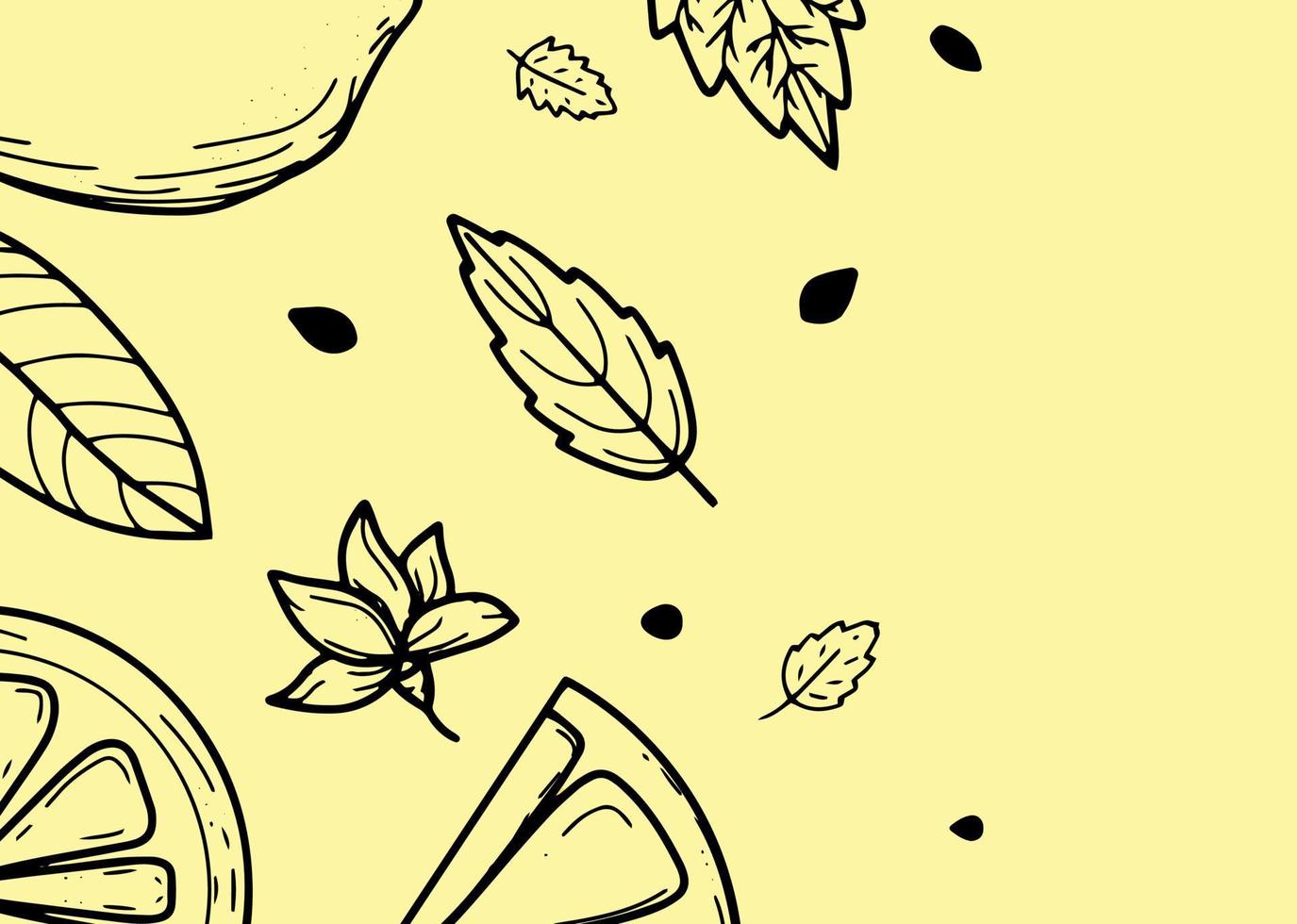 mooie achtergrond met citroenen, bloemen, verlof. handgetekende vectorillustratie van fruit. banner in de stijl van gravure. vintage citrus en botanisch ontwerp. voor poster, prints, behang, covers vector