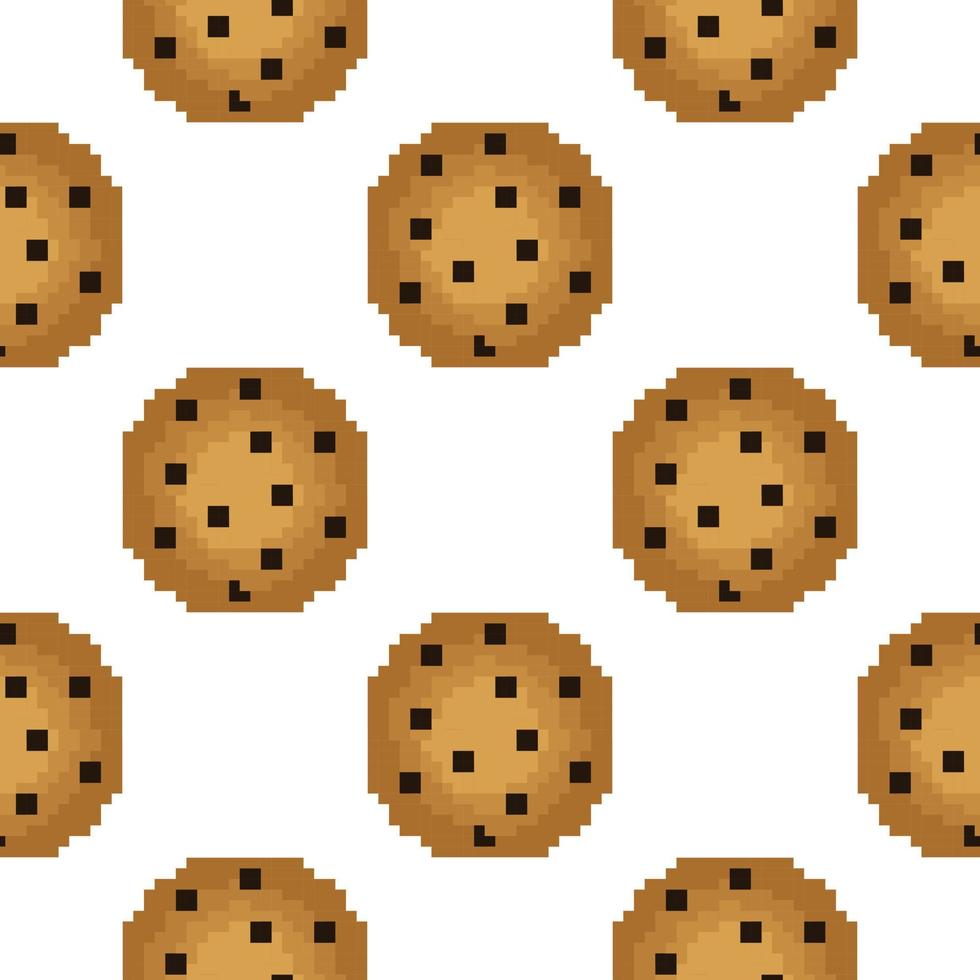 naadloos patroon van cookies in pixelstijl 2 vector