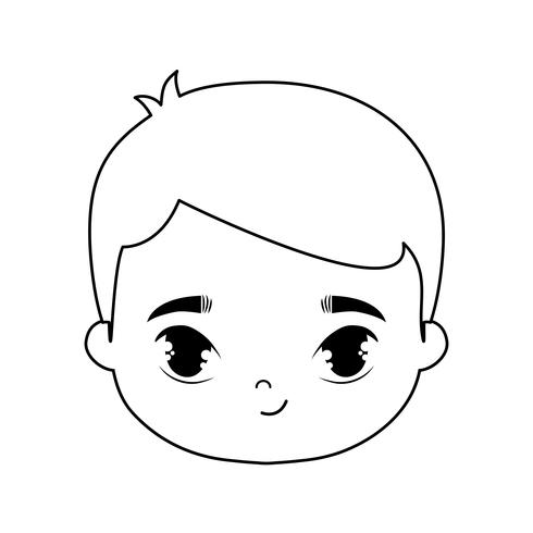 hoofd van schattige kleine jongen avatar karakter vector