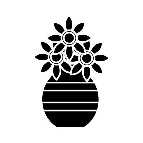 vaas met bloemen pictogram vector