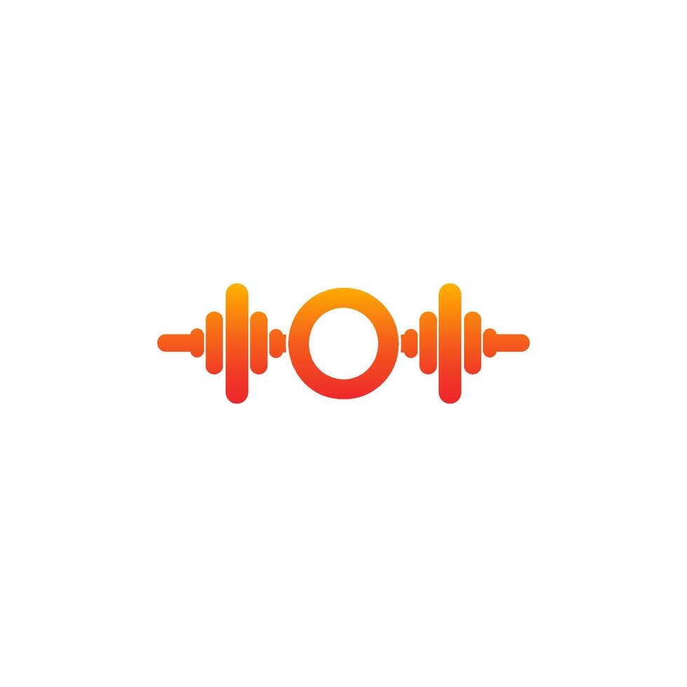 letter o met barbell pictogram fitness ontwerp sjabloon illustratie vector