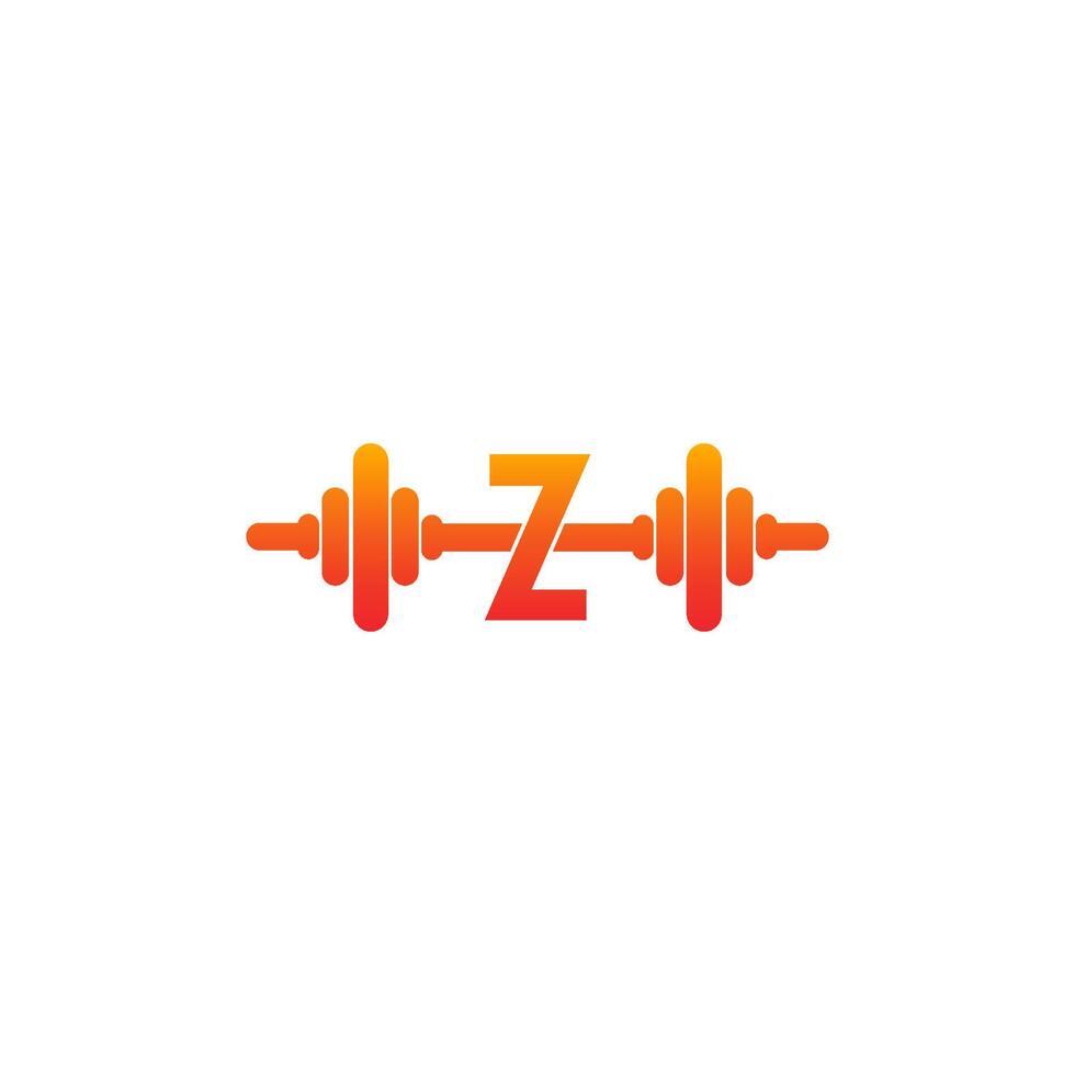 letter z met barbell pictogram fitness ontwerp sjabloon illustratie vector