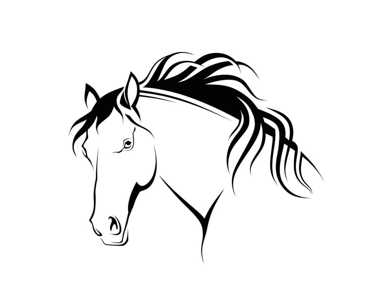 silhouet hoofd paard. vector illustratie