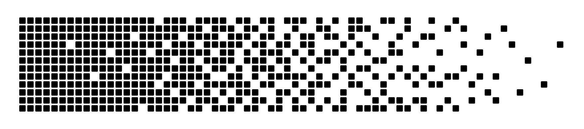 pixel desintegratie achtergrond. verval effect. verspreid gestippeld patroon. concept van desintegratie. abstracte pixelmozaïektextuur met eenvoudige vierkante deeltjes. vectorillustratie op witte achtergrond vector
