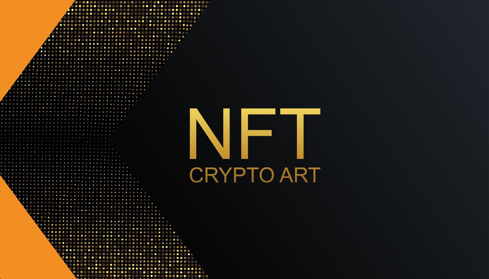 nft crypto kunst achtergrond. bannertoken met aspecten van intellectueel eigendom. nft-token in blockchain-technologie in digitale crypto-kunst. vector