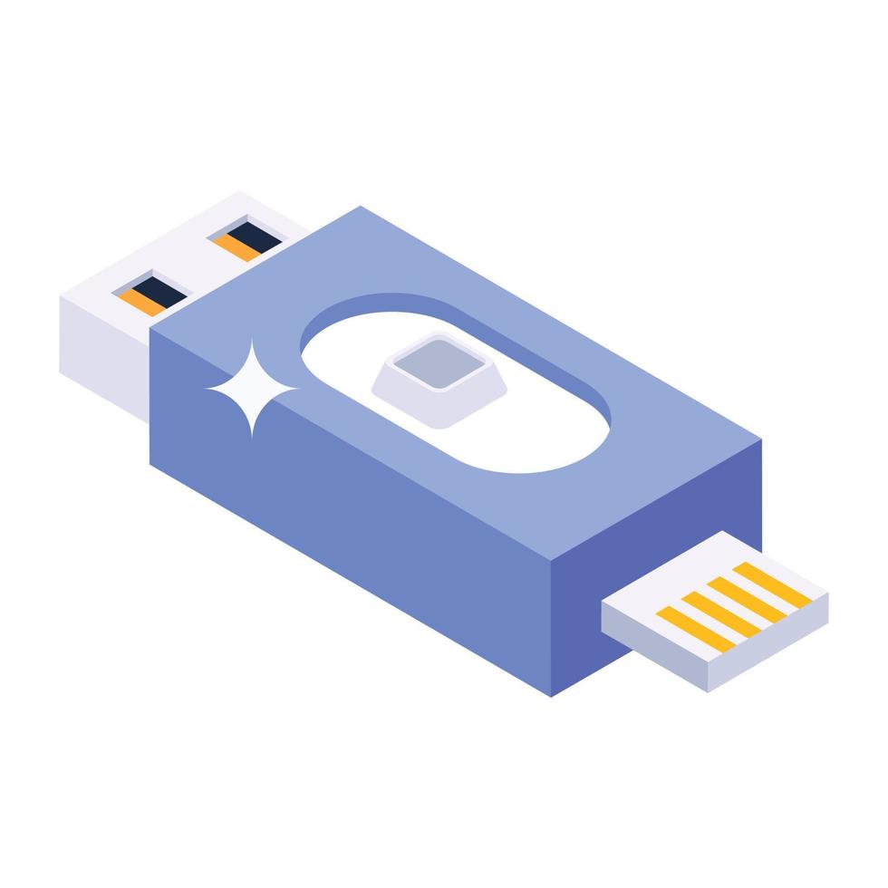 voeding via uitbreidingspoorten isometrisch pictogram vector