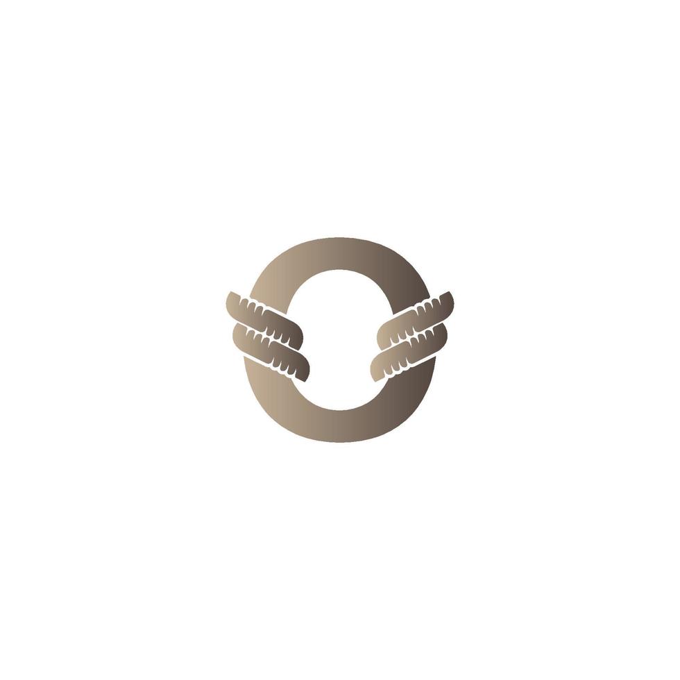 letter o verpakt in touw pictogram logo ontwerp illustratie vector